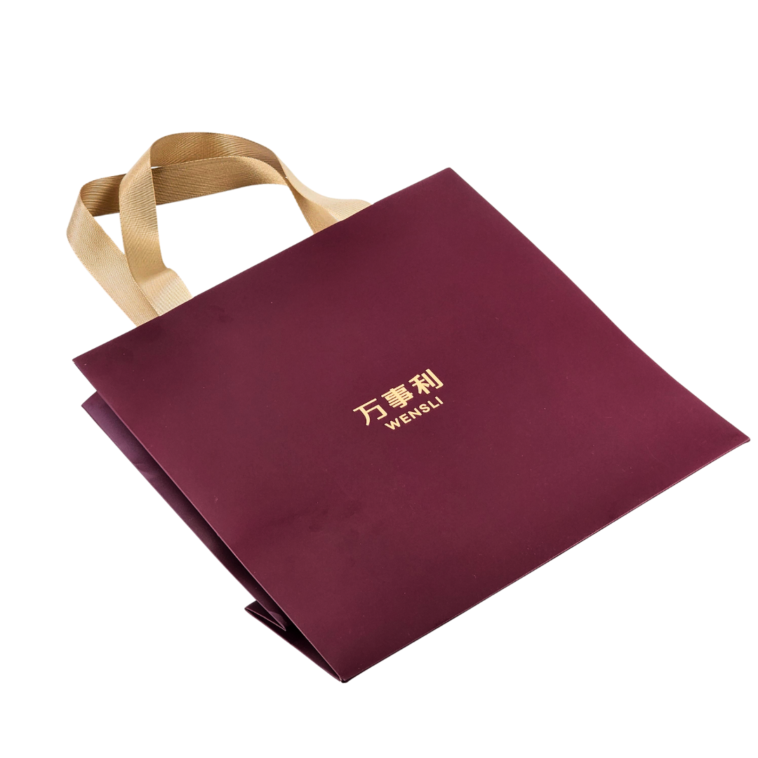 Custom Logo Luxury Wine Paper Tote Shopping Paper Bag