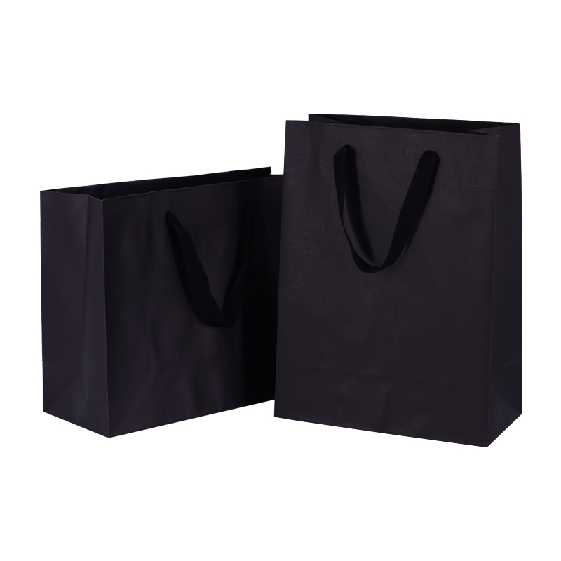 Custom Black Kraft Paper Gift Wrap Bags