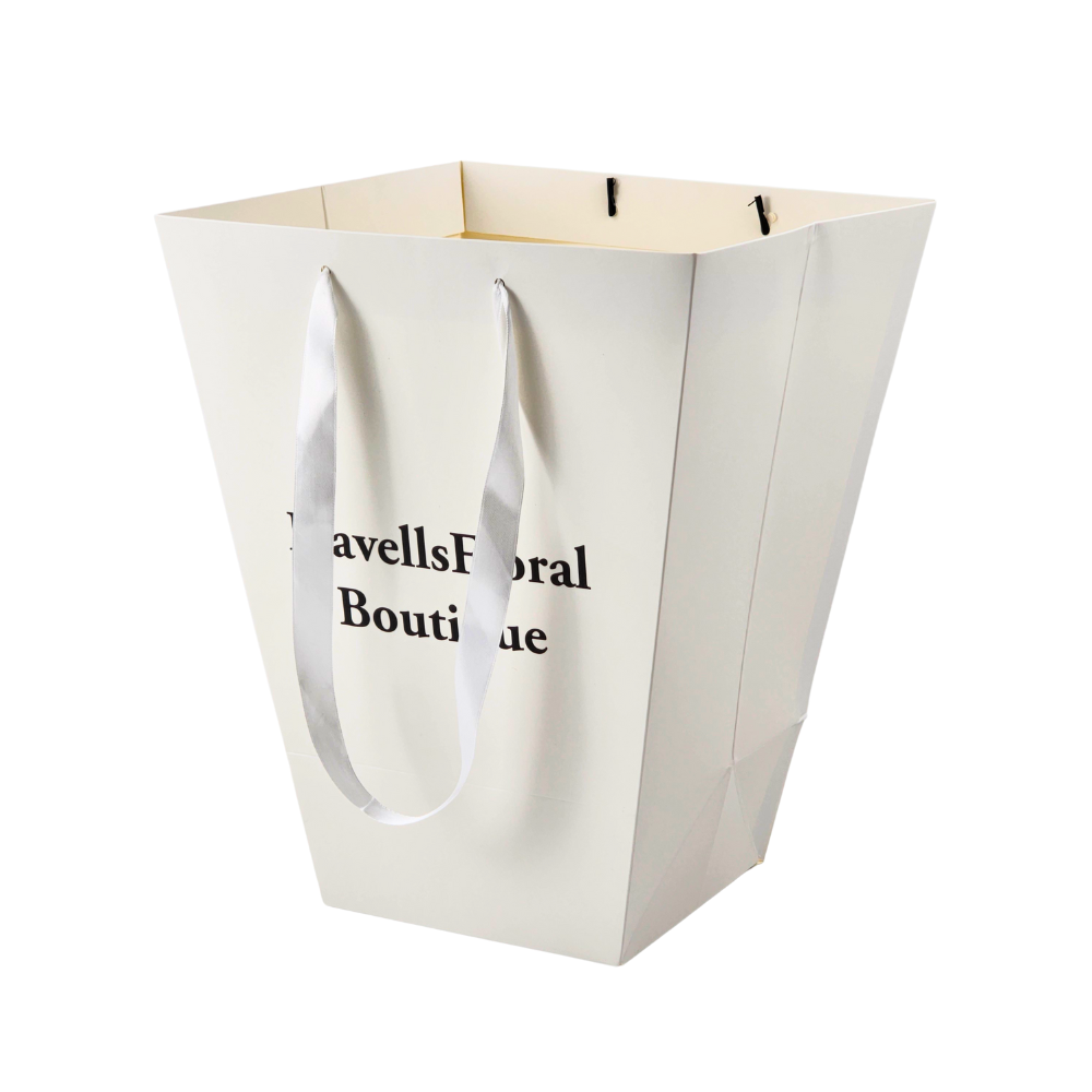 Custom Flower Carry Gift Trapezoidal Paper Bag
