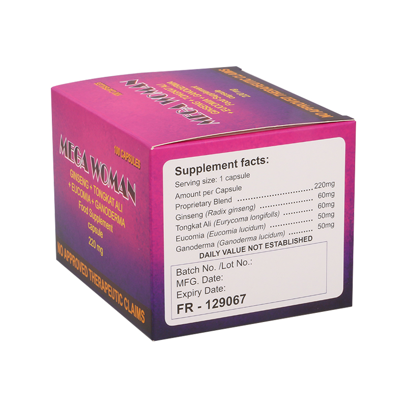 Custom Food Supplement Capsule Packaging Box