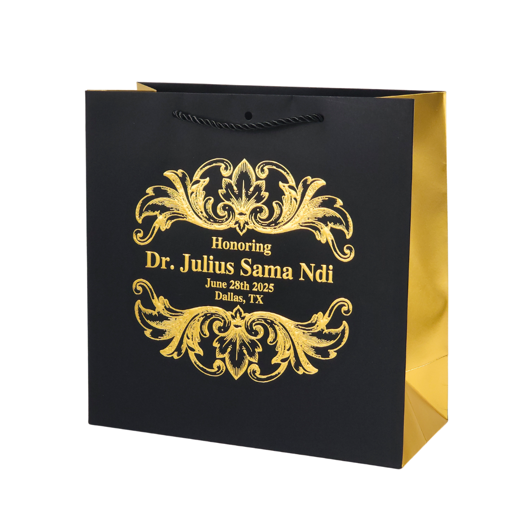 Custom Gold Foil Stamping Luxury Shopping Bag