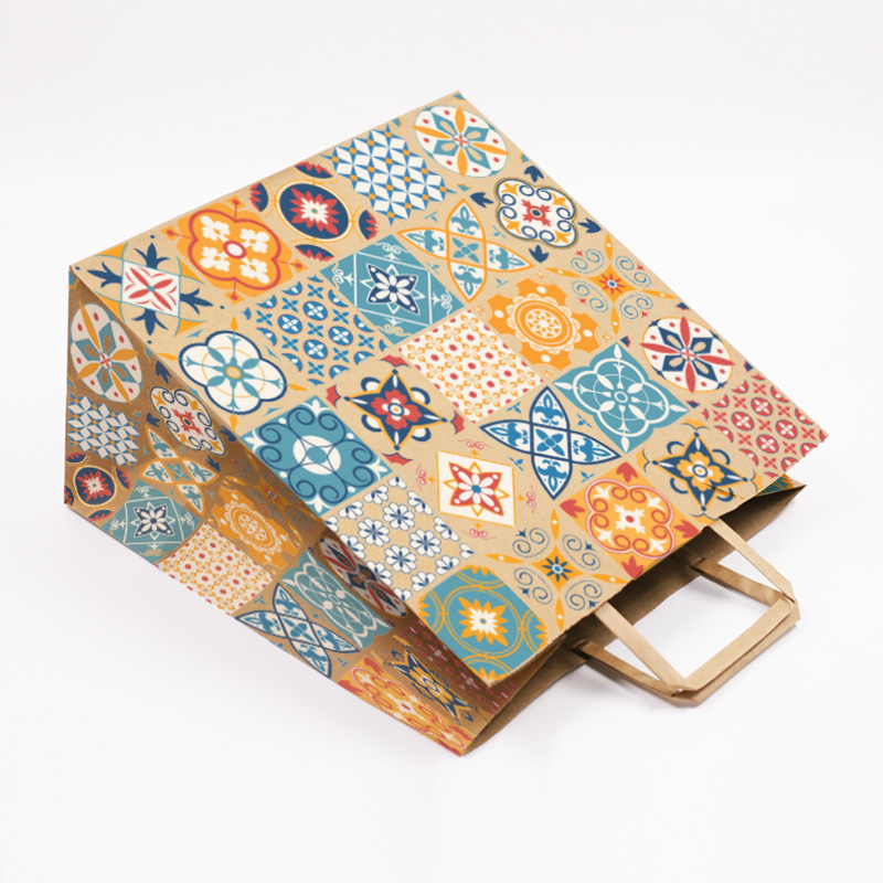 Custom Kraft Paper Bag with Flat Handle