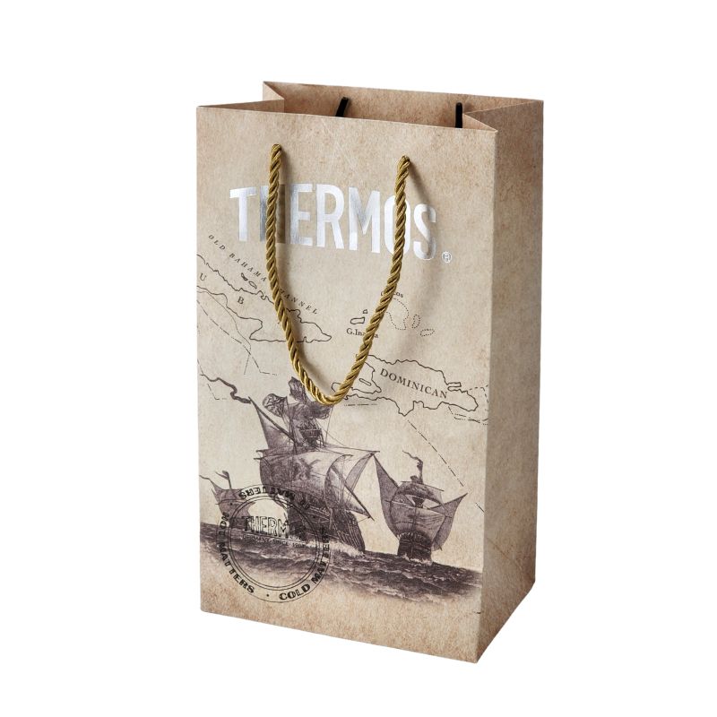 Custom Logo Foil Stamping Paper Bag for Wine Bottles