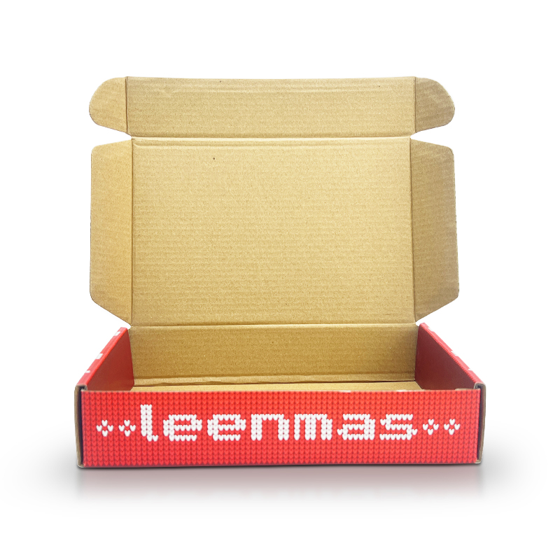Custom Logo Printed Ear Lock Corrugated Mailer Shipping Box