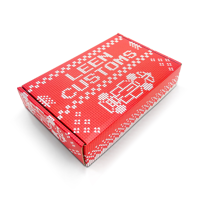 Custom Logo Printed Ear Lock Corrugated Mailer Shipping Box