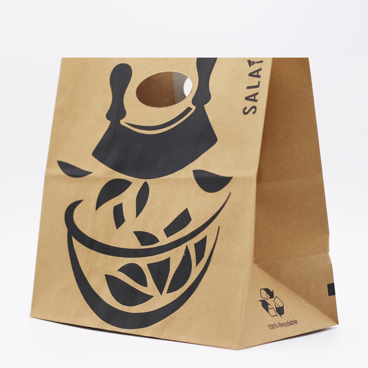 Custom Logo Printing Kraft Paper Bag for Food