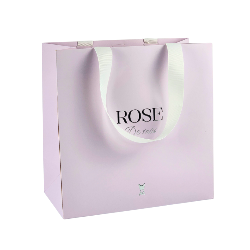 Custom Luxury Silver Stamping Logo Paper Shopping Bag