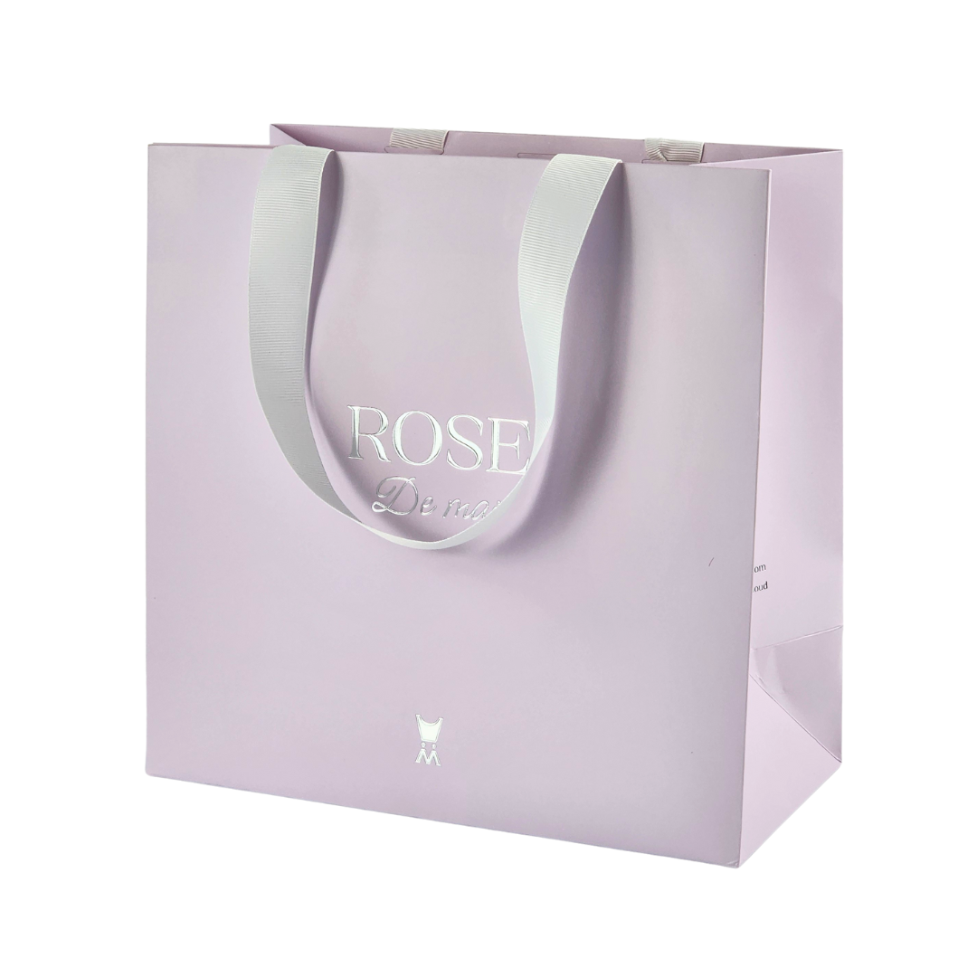 Custom Luxury Silver Stamping Logo Paper Shopping Bag