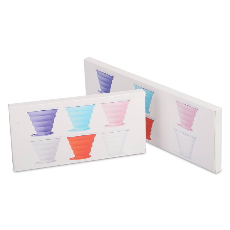 Custom Printed Art Paper Collapsible Silicone Cup Packaging Box