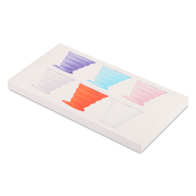 Custom Printed Art Paper Collapsible Silicone Cup Packaging Box