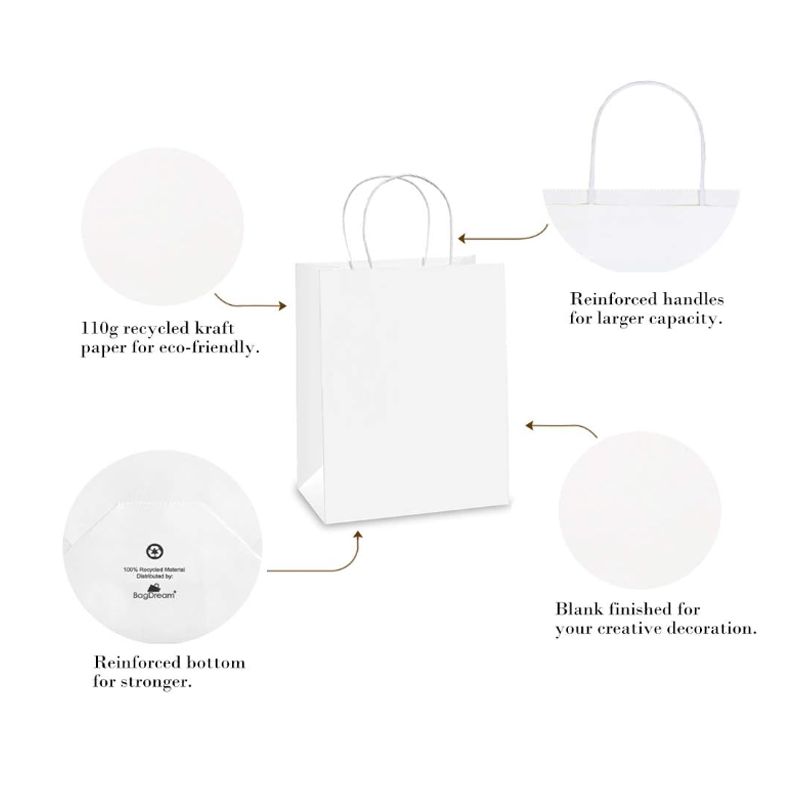 Custom Printed Biodegradable Recyclable Kraft Bags