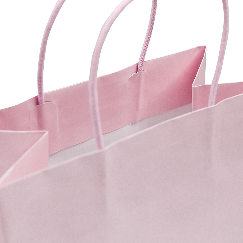 Custom Printed Pink Kraft Paper Gift Bag