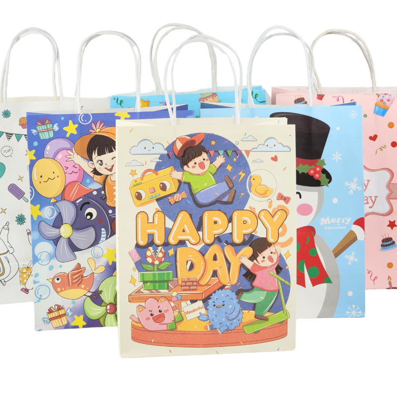 Custom Printed White Kraft Paper Bags