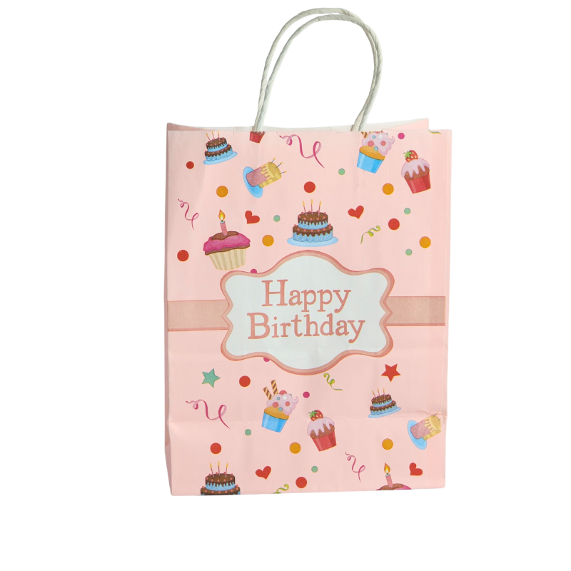 Custom Printed White Kraft Paper Bags