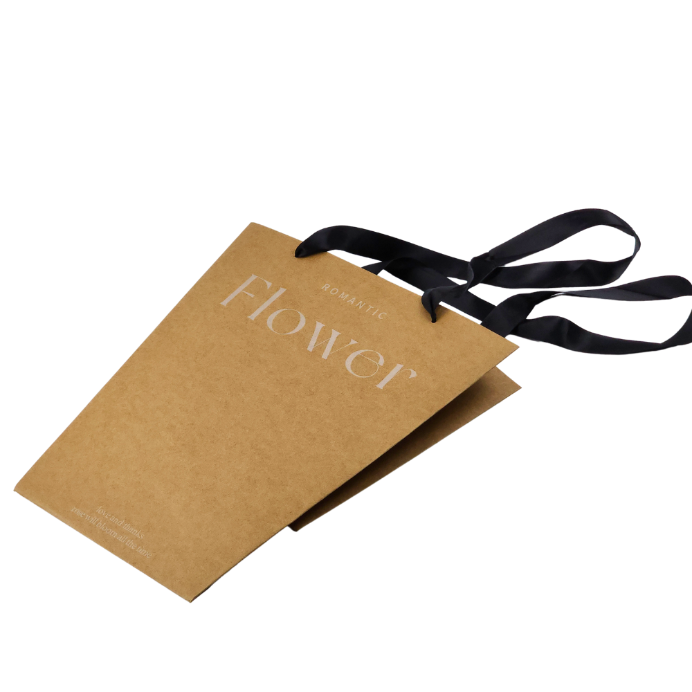 Custom Recyclable Kraft Trapezoidal Flower Paper Bag