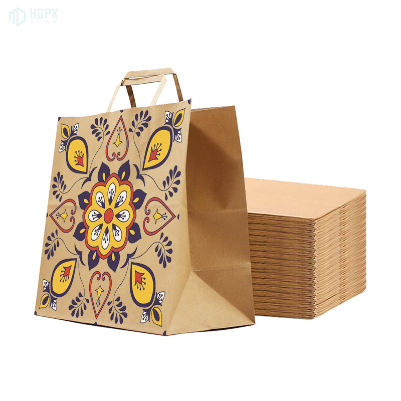 Custom Tote Paper Bags for Food Takeout