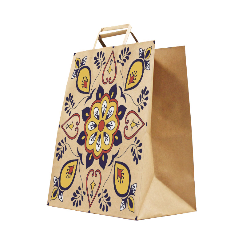 Custom Tote Paper Bags for Food Takeout