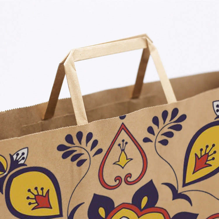 Custom Tote Paper Bags for Food Takeout