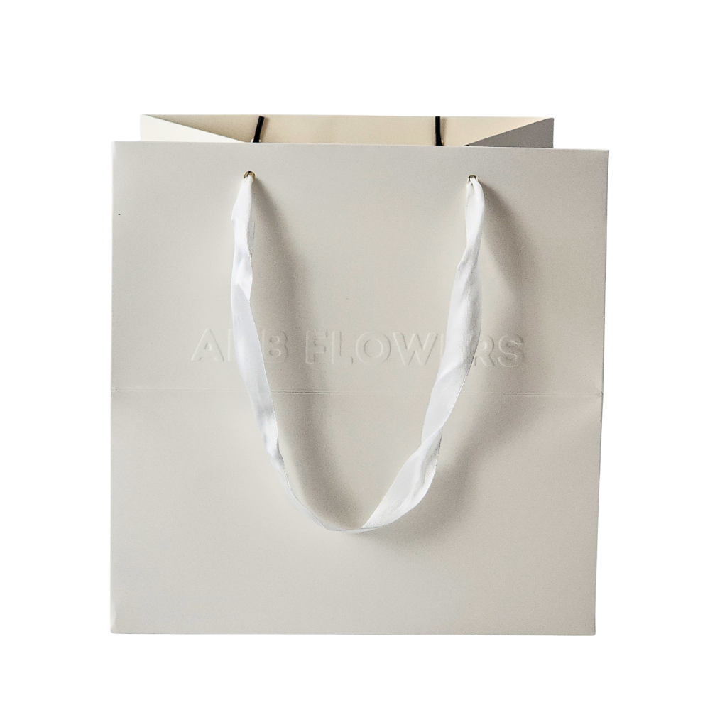 Custom White Embossed Logo Paper Bag