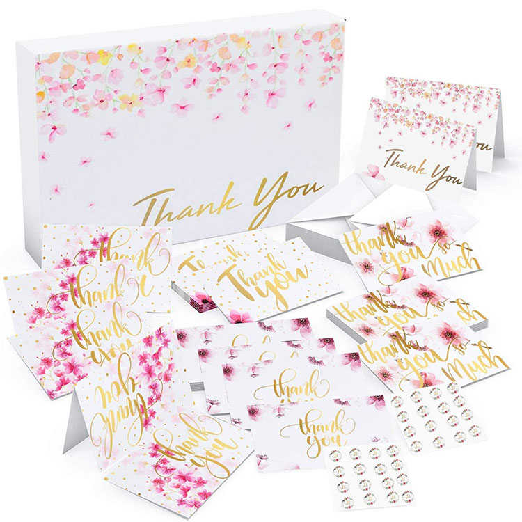 Floral Flower Designs Thank You Cards