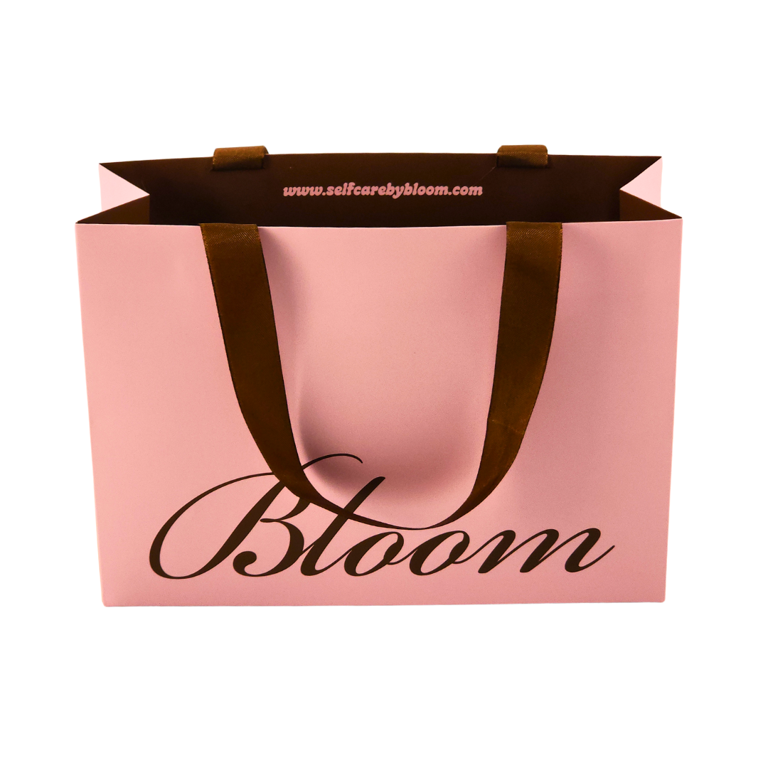 Luxury Custom Brand Logo Pink Paper Shipping Gift Bag