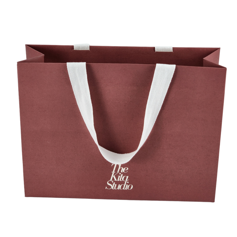 Luxury Custom Logo Art Textured Paper Gift Shopping Bag