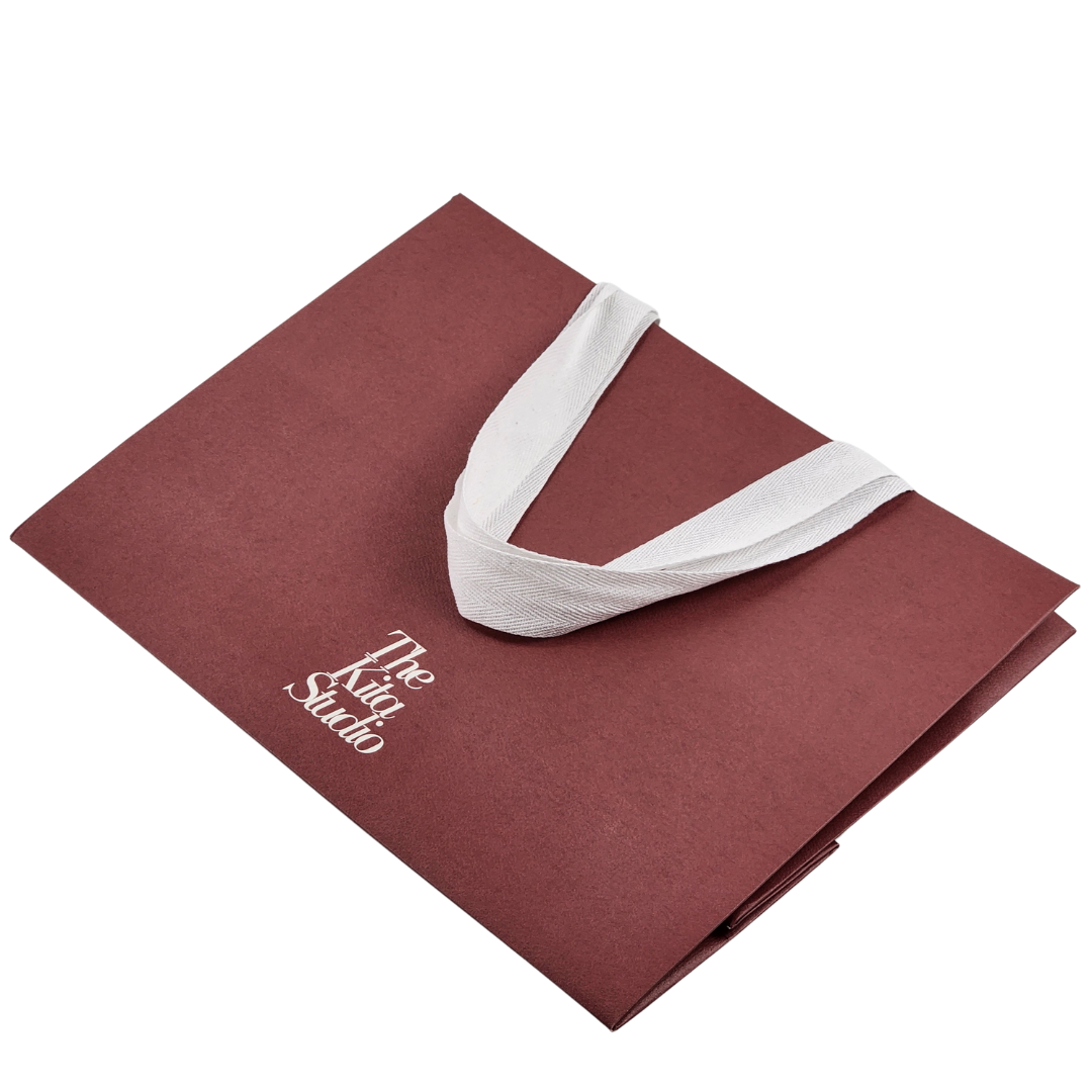 Luxury Custom Logo Art Textured Paper Gift Shopping Bag