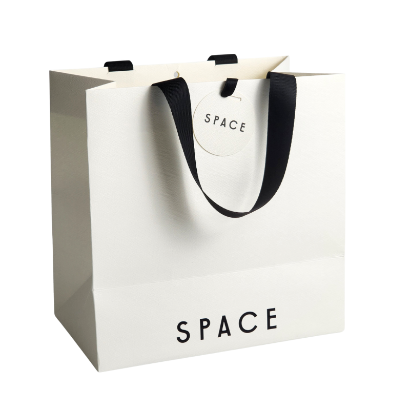 Luxury White Texture Art Paper Gift Euro Tote Shopping Bag