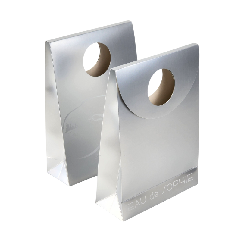 Wholesale Custom Silver Die Cut Gift Paper Shopping Bag