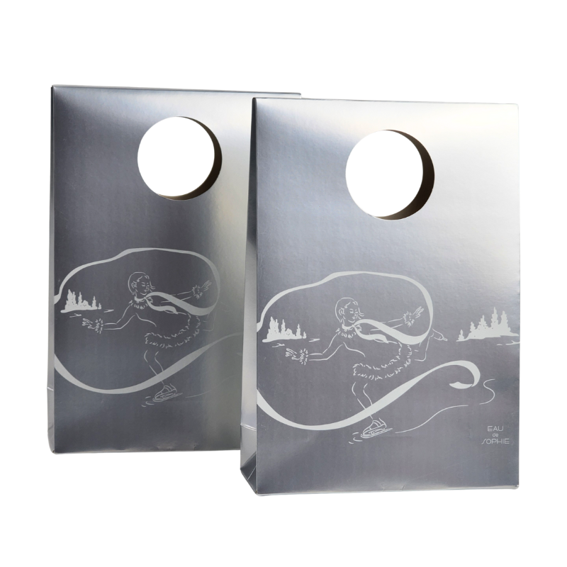 Wholesale Custom Silver Die Cut Gift Paper Shopping Bag
