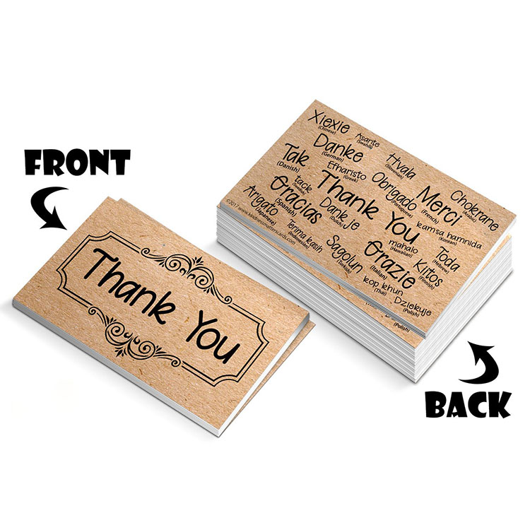Wholesale Kraft Paper Thank You Business Insert Card