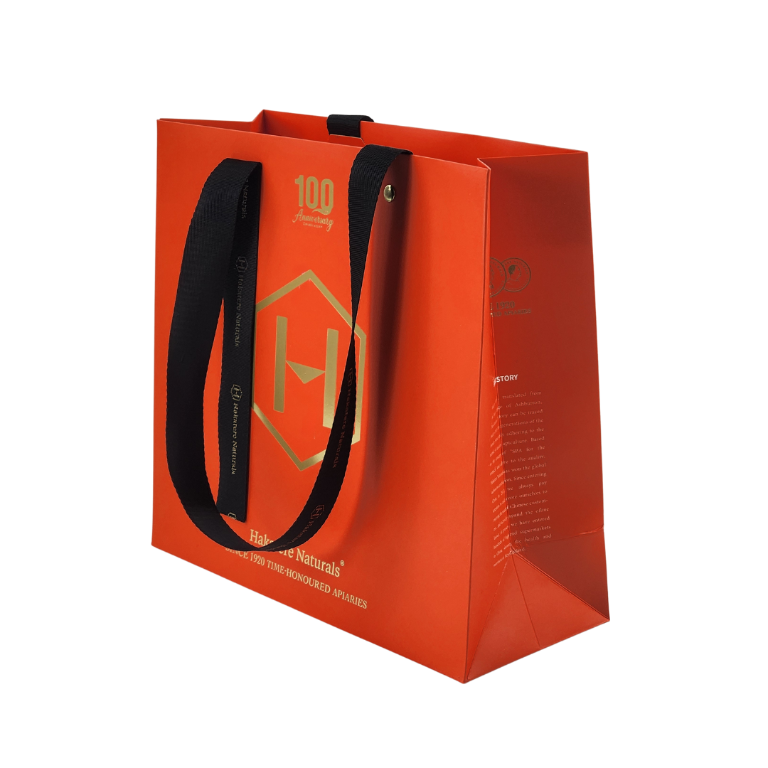 Custom Gold Foil Stamping Luxury Paper Bag