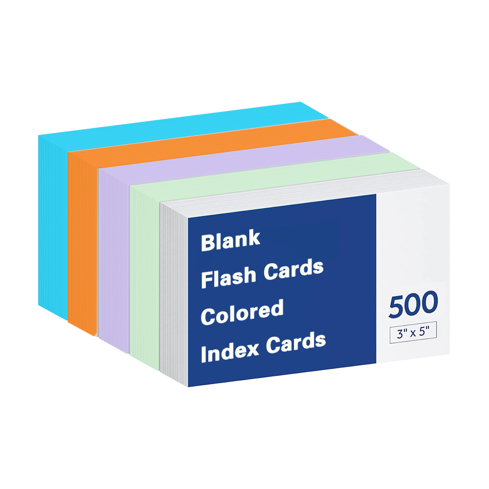 Custom Colored Blank Flash Cards