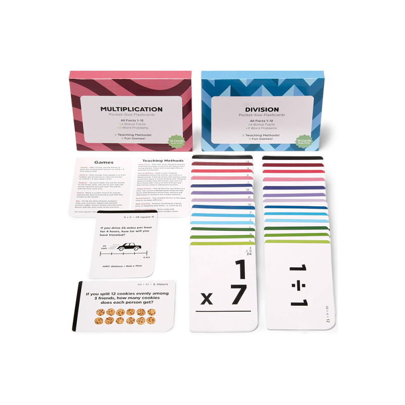 Multiplication and Division Learning Flash Cards